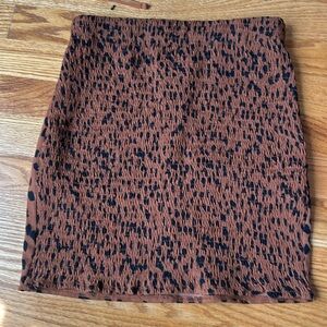 Coffee leopard print mini skirt